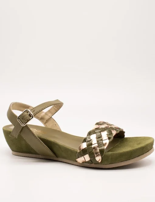 Sandalia Kess 23266 Trenzado Mixto Olive de Mujer