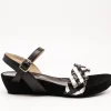 Sandalia Kess 23266 Trenzado Mixto Negro de Mujer