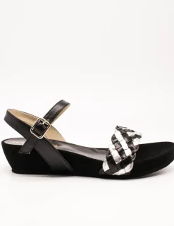 Sandalia Kess 23266 Trenzado Mixto Negro de Mujer