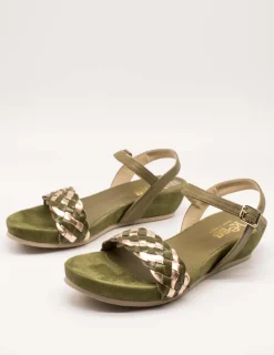 Sandalia Kess 23266 Trenzado Mixto Olive de Mujer