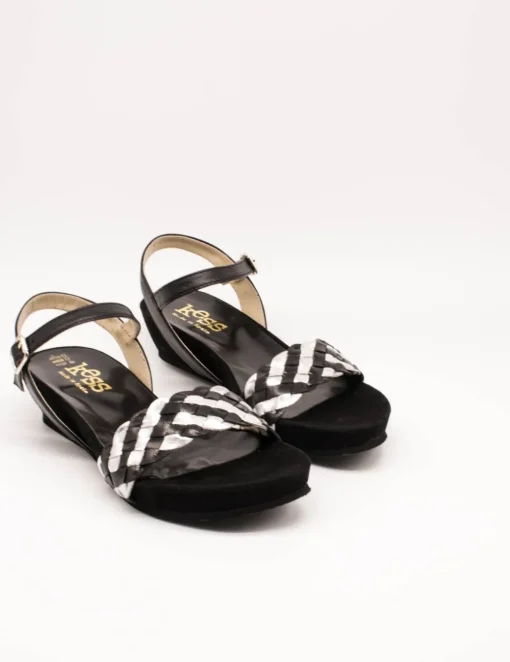 Sandalia Kess 23266 Trenzado Mixto Negro de Mujer