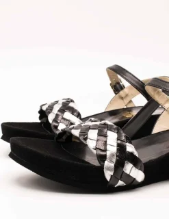 Sandalia Kess 23266 Trenzado Mixto Negro de Mujer