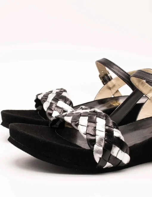 Sandalia Kess 23266 Trenzado Mixto Negro de Mujer
