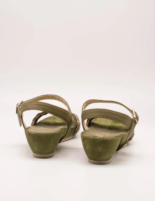 Sandalia Kess 23266 Trenzado Mixto Olive de Mujer