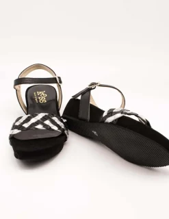 Sandalia Kess 23266 Trenzado Mixto Negro de Mujer