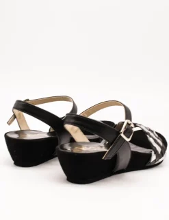 Sandalia Kess 23266 Trenzado Mixto Negro de Mujer