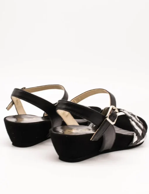 Sandalia Kess 23266 Trenzado Mixto Negro de Mujer