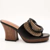 Sandalia Noa Harmon 9660 Terra Negro-Cuero de Mujer