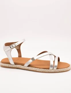 Sandalia Popa Cubagua Laminado Plata Galaxy de Mujer