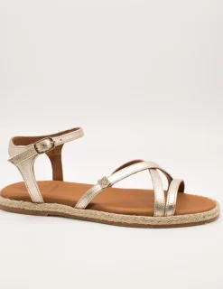 Sandalia Popa Cubagua Laminado Oro Galaxy de Mujer