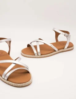 Sandalia Popa Cubagua Laminado Plata Galaxy de Mujer