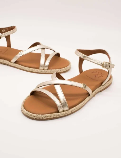 Sandalia Popa Cubagua Laminado Oro Galaxy de Mujer
