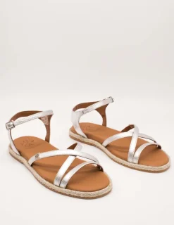 Sandalia Popa Cubagua Laminado Plata Galaxy de Mujer