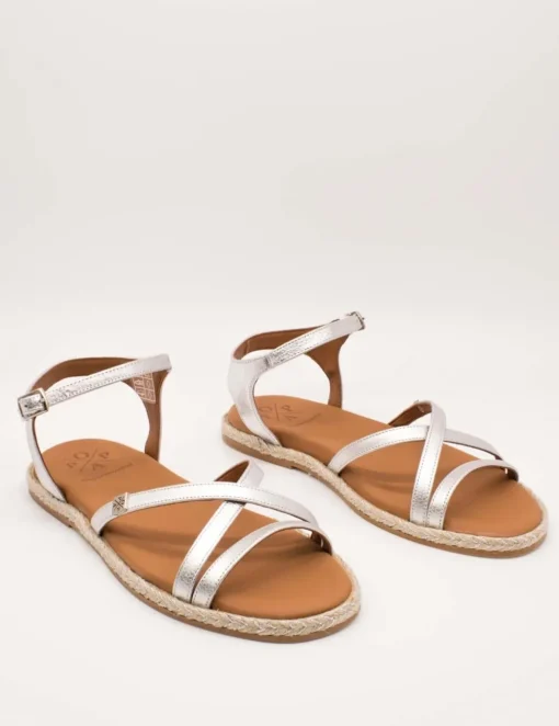 Sandalia Popa Cubagua Laminado Plata Galaxy de Mujer