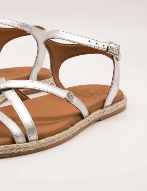 Sandalia Popa Cubagua Laminado Plata Galaxy de Mujer