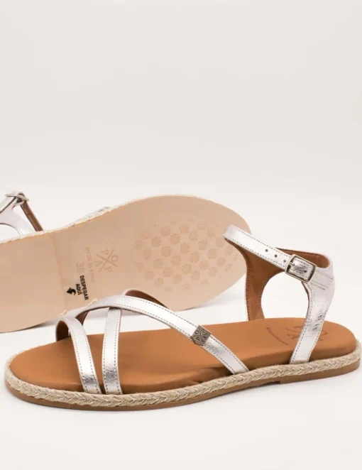 Sandalia Popa Cubagua Laminado Plata Galaxy de Mujer