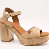 Sandalia Popa Marsella Grabado Beige Serraje de Mujer