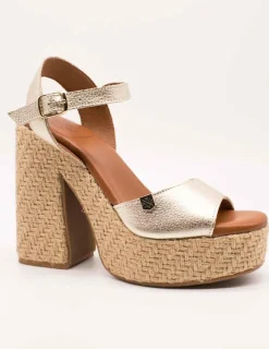 Sandalia Popa Monsul Laminado Oro Galaxy de Mujer