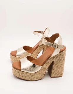 Sandalia Popa Monsul Laminado Oro Galaxy de Mujer