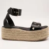Sandalia Tiziana 322 Silk Negro Piramide de Mujer