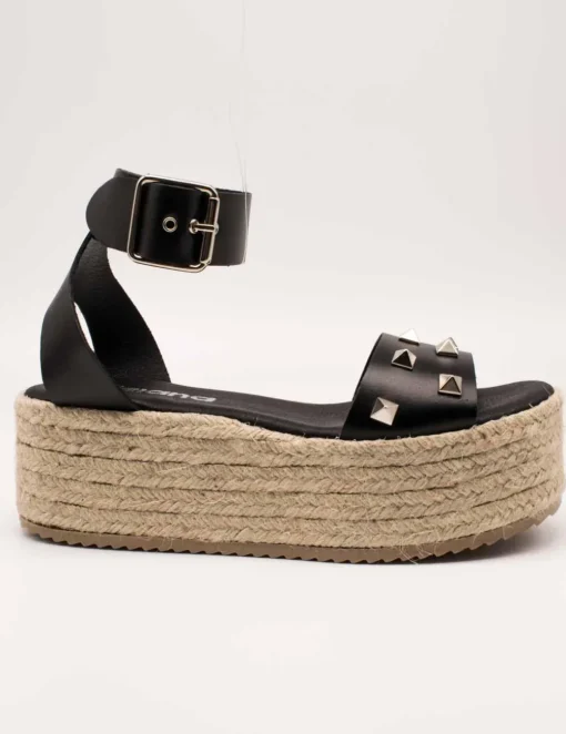 Sandalia Tiziana 322 Silk Negro Piramide de Mujer