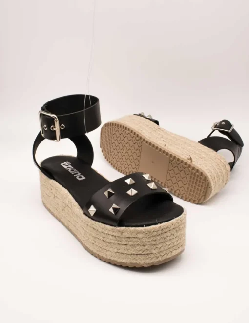 Sandalia Tiziana 322 Silk Negro Piramide de Mujer
