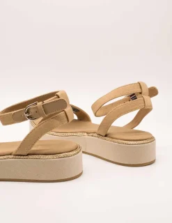 Sandalia Tommy Hilfiger FW08051-0HD Classic Khaki de Mujer