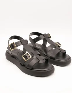 Sandalia Wonders AB-1012 Combi Negro de Mujer