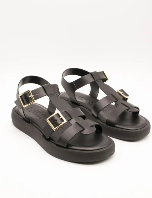 Sandalia Wonders AB-1012 Combi Negro de Mujer