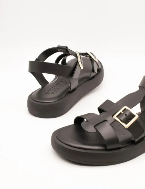 Sandalia Wonders AB-1012 Combi Negro de Mujer