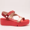 Sandalia Wonders B-7950 Wild Coral-Rame-Rojo de Mujer
