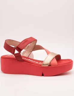 Sandalia Wonders B-7950 Wild Coral-Rame-Rojo de Mujer