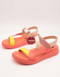 Sandalia Wonders C-6543 Combi Coral-Cyber de Mujer