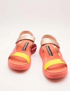 Sandalia Wonders C-6543 Combi Coral-Cyber de Mujer
