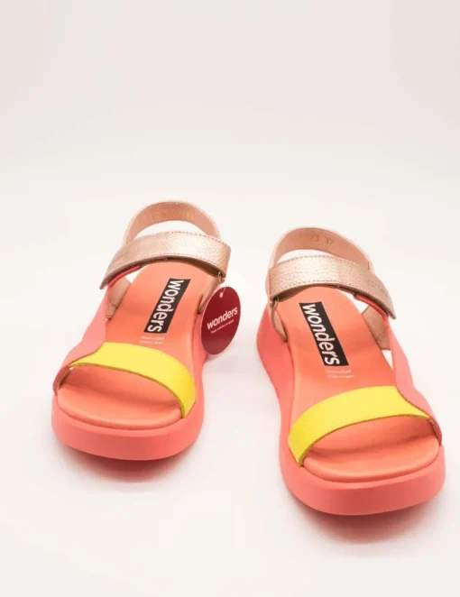 Sandalia Wonders C-6543 Combi Coral-Cyber de Mujer