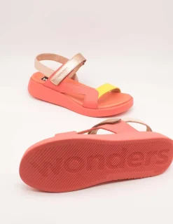 Sandalia Wonders C-6543 Combi Coral-Cyber de Mujer