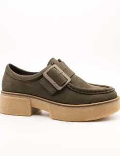 Zapato Clarks 26178679 Linoso Monk Dark Green de Mujer