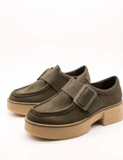 Zapato Clarks 26178679 Linoso Monk Dark Green de Mujer