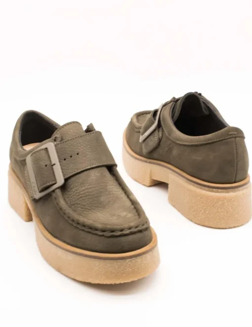 Zapato Clarks 26178679 Linoso Monk Dark Green de Mujer