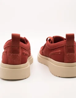 Zapato Clarks 26181380 Polden Moc Red Canvas de Hombre