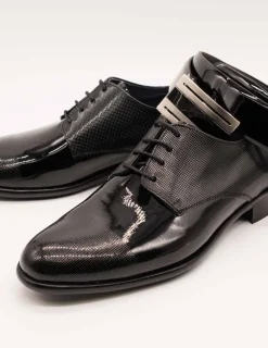 Zapato Donattelli 10944 charol negro placado de hombre.