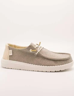 Zapato Hey Dude Wendy Metallic Sparkle Gold de Mujer