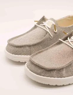 Zapato Hey Dude Wendy Metallic Sparkle Gold de Mujer