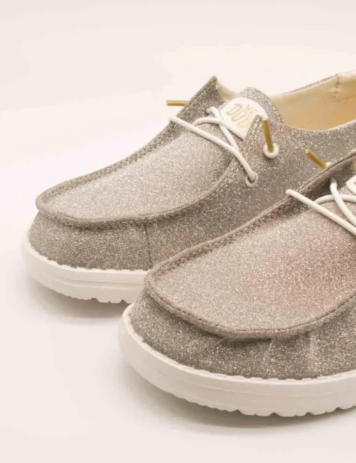 Zapato Hey Dude Wendy Metallic Sparkle Gold de Mujer