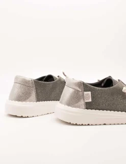 Zapato Hey Dude Wendy Metallic Sparkle Charcoal de Mujer