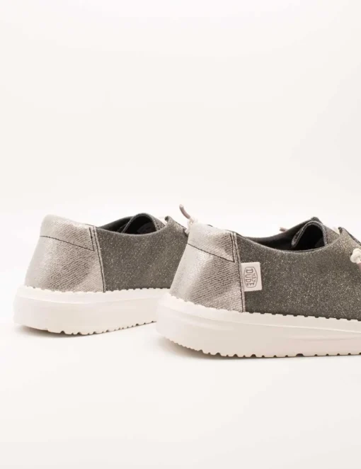 Zapato Hey Dude Wendy Metallic Sparkle Charcoal de Mujer