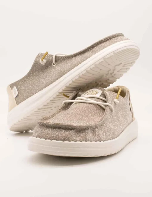Zapato Hey Dude Wendy Metallic Sparkle Gold de Mujer