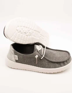 Zapato Hey Dude Wendy Metallic Sparkle Charcoal de Mujer