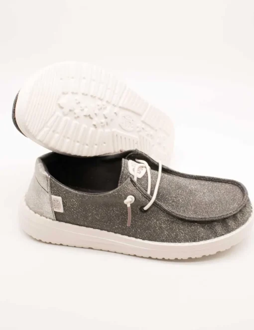 Zapato Hey Dude Wendy Metallic Sparkle Charcoal de Mujer