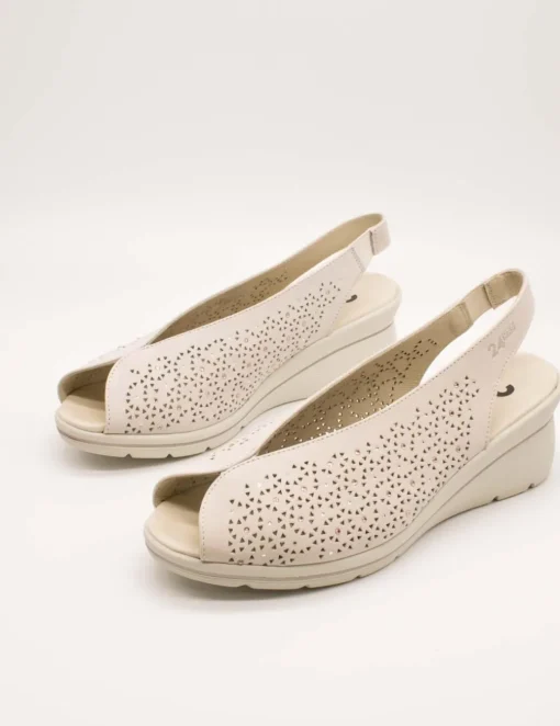 Zapato 24HRS 26449 Relax Crema de Mujer